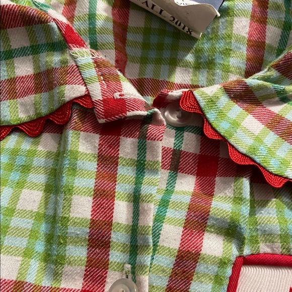 Three Sisters smocked Plaid Kids Pajamas with Ruffle Trim 24 months - Picture 9 of 10